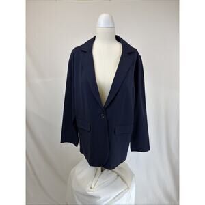 NWT Base Level by YEST Navy "Aya" Curvy Blazer Jacket Ponte SZ 16 #0677